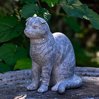 「飼っている愛猫の彫刻を」というご依頼で製作した彫刻作品です。お預かりした数枚の写真をもとに製作いたしました。